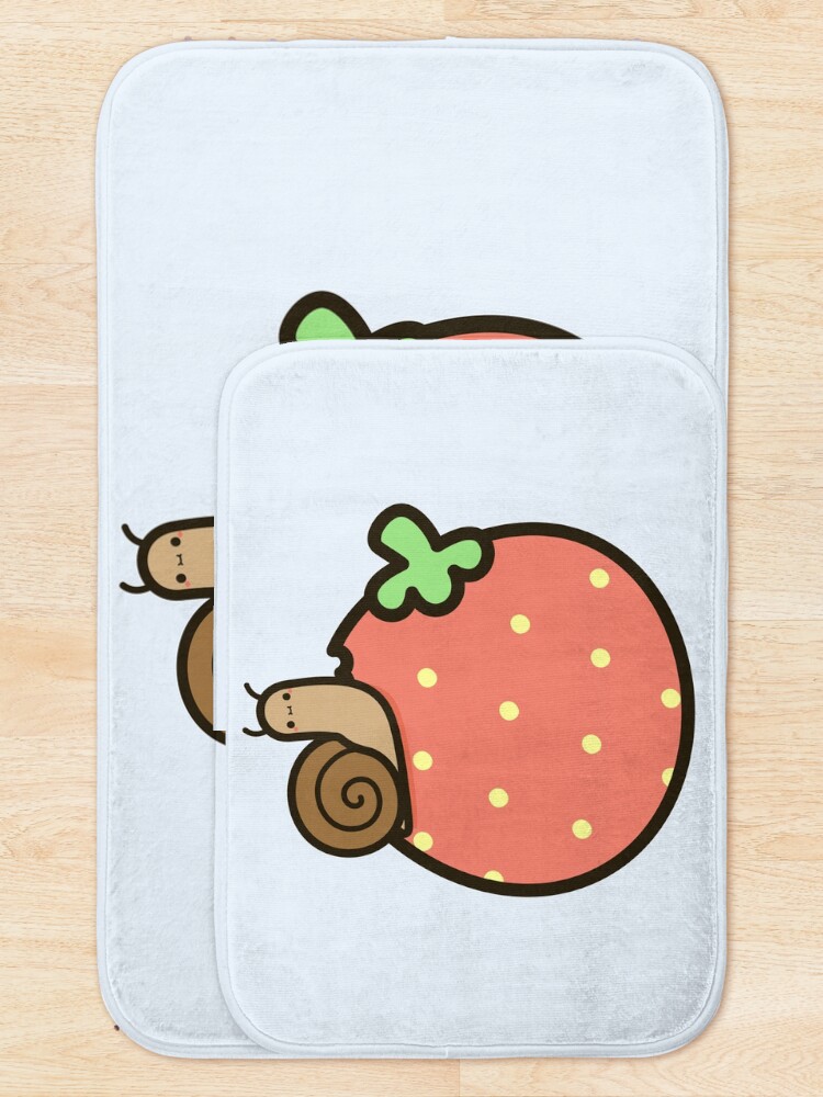 Alternate view of Cute snail on strawberry Bath Mat