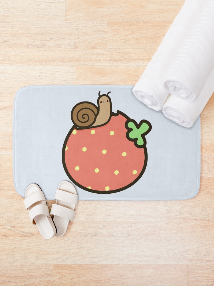 Alternate view of Cute snail on strawberry Bath Mat