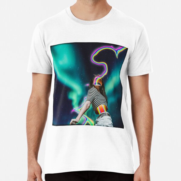The Girl Looking At the Aurora Premium T-Shirt
