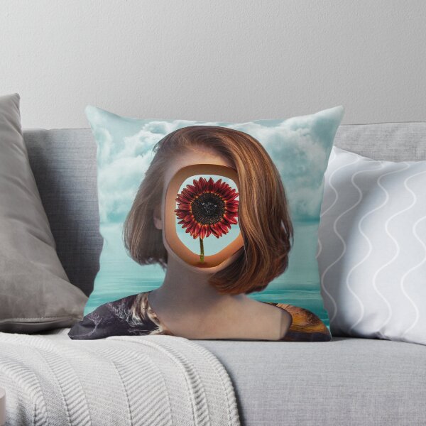 The girl with the flower in her head Throw Pillow