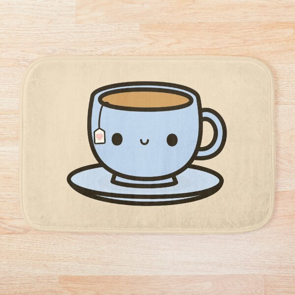Cute cup of tea Bath Mat