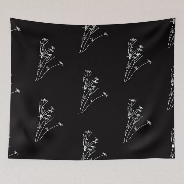 Item preview, Minimalistic Black and White Daisies  | Boho Wild Flowers Art designed and sold by brabikate.