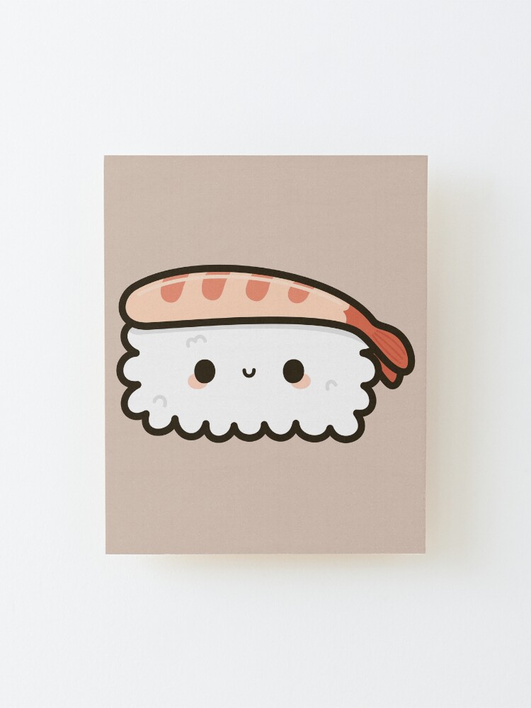 Alternate view of Cute prawn sushi Mounted Print