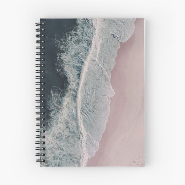 Item preview, Aerial Ocean Beach Print, Pink Sand, Crashing Waves, Dark Blue Sea, Travel Photography designed and sold by Ingrid Beddoes Photography.