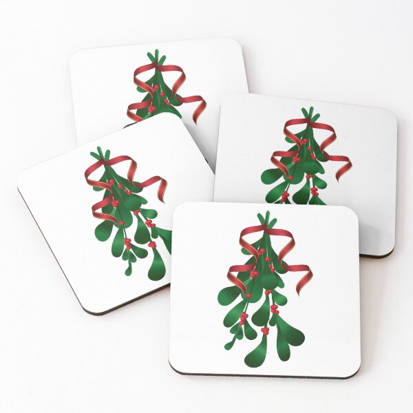 Item preview, Mistletoe in red ribbon designed and sold by blueskiesforme.