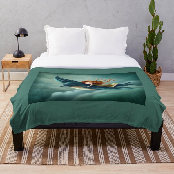 Thumbelina flying with a bird Fleecedecke