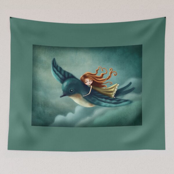 Item preview, Thumbelina flying with a bird designed and sold by Elena Schweitzer.