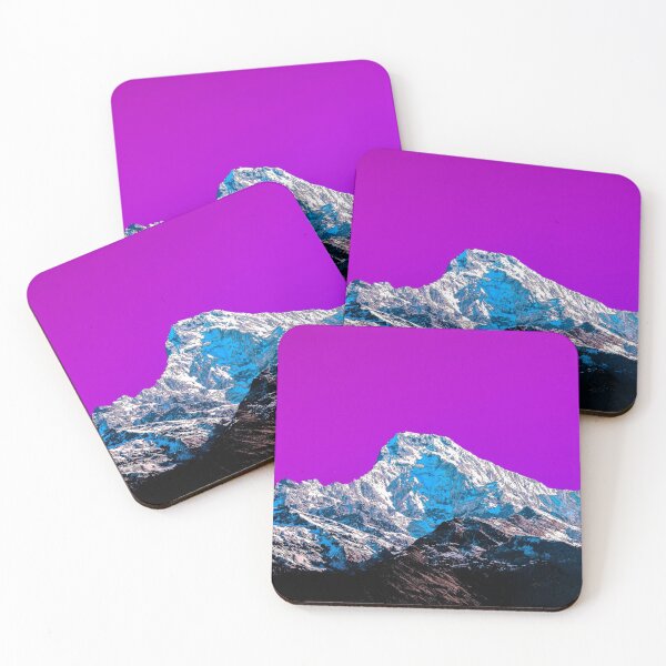 Item preview, pink skies over the snowy mountains. digital artwork. designed and sold by AgnieszkaArt.