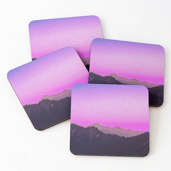 Item preview, pink sky over the mountains oil painting designed and sold by AgnieszkaArt.