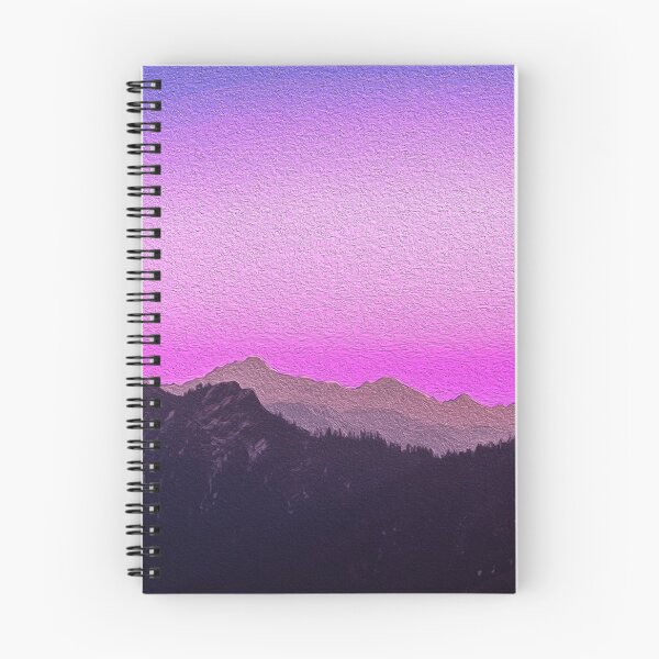 Item preview, pink sky over the mountains oil painting designed and sold by AgnieszkaArt.
