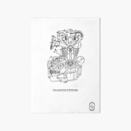CB 450 Engine Art Board Print
