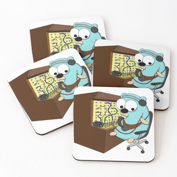 Item preview, Golang gopher switchboard operator designed and sold by Baines Cartoons.