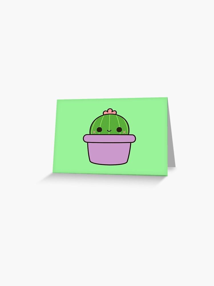 Cute cactus in blue pot Sticker for Sale by peppermintpopuk