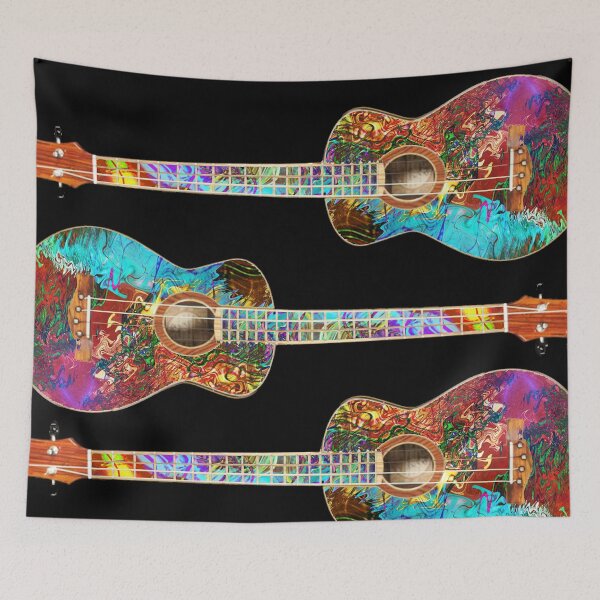 Item preview, Three Painted Baritone Ukuleles designed and sold by barrowda.