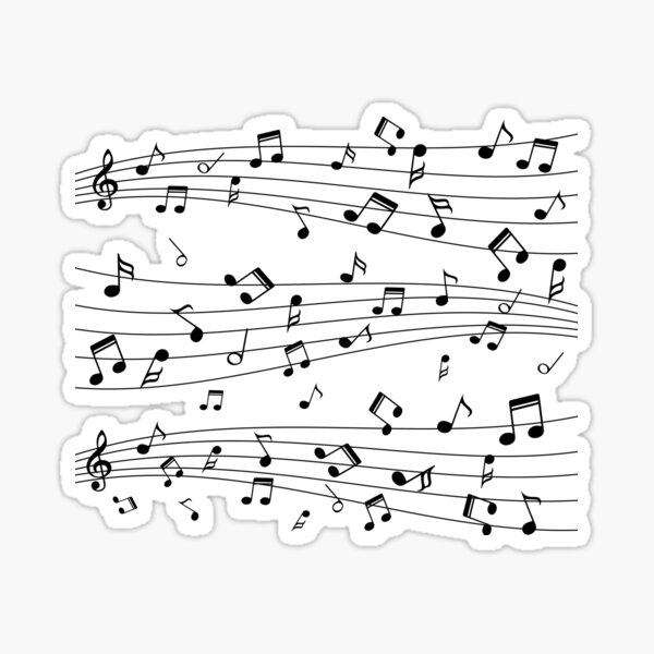 "Black Music Notes And Treble Clef" Sticker for Sale by Primroaddesigns