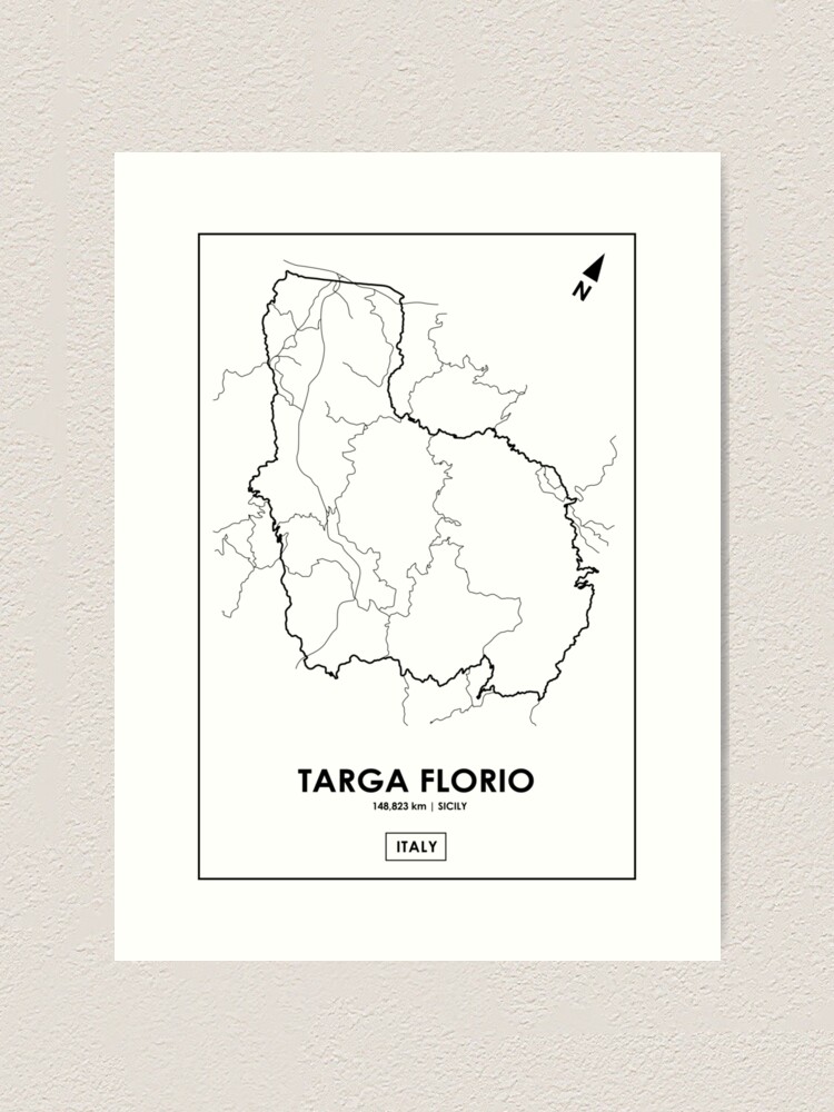 TARGA FLORIO SICILE SICILIA COURSE RACING TRACK AUTOCOLLANT STICKER 9cm TA107 