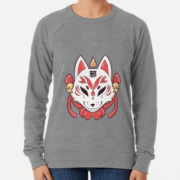 Spoopy Kitsune Mask Lightweight Sweatshirt