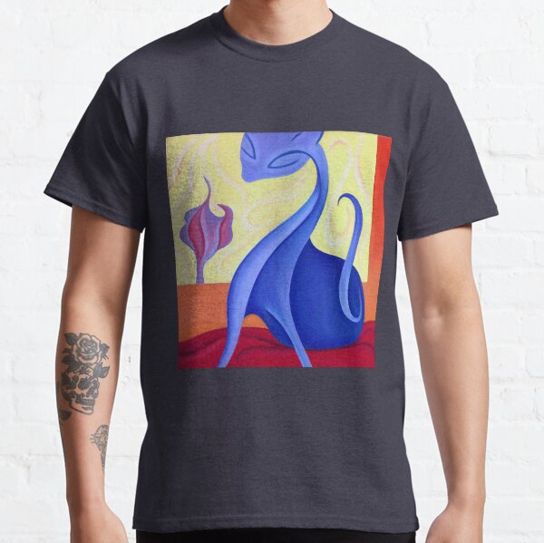 Gato sobre cojín rojo Camiseta clásica