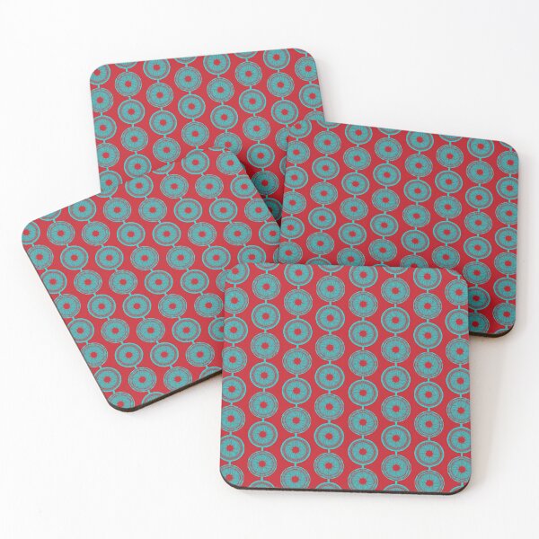 Item preview, Turquoise and vermilion flower designed and sold by marufemia.