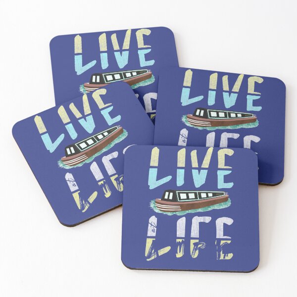 Item preview, Narrowboat Illustration Live Life at 4mph  designed and sold by HeyHoJo.