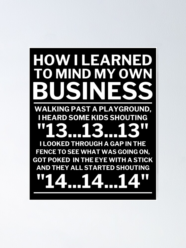 minding my business quotes poster facebook