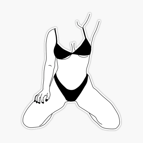 Bikini girl. Outline body parts. Sticker for Sale by Eshka