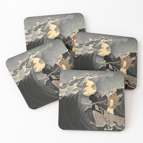 Item preview, Benkei Calming the Waves at Daimotsu Bay :Tsukioka Yoshitoshi  - One Hundred Aspects of the Moon  designed and sold by maryedenoa.