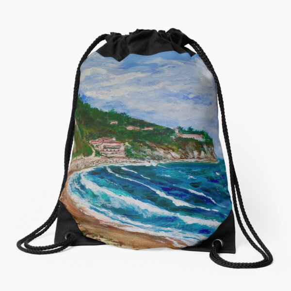 Burnout Beach, Palos Verdes Pennisula Drawstring Bag