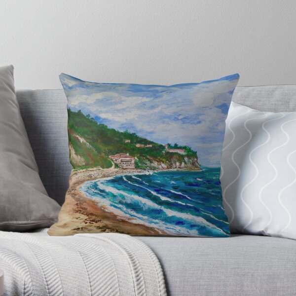 Burnout Beach, Palos Verdes Pennisula Throw Pillow