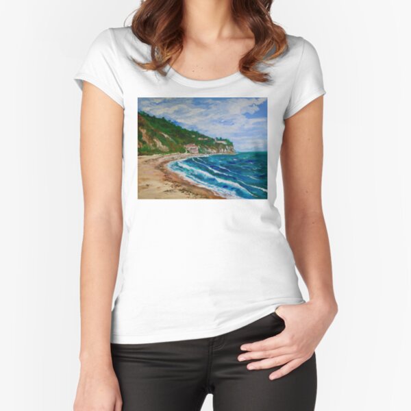 Burnout Beach, Palos Verdes Pennisula Fitted Scoop T-Shirt