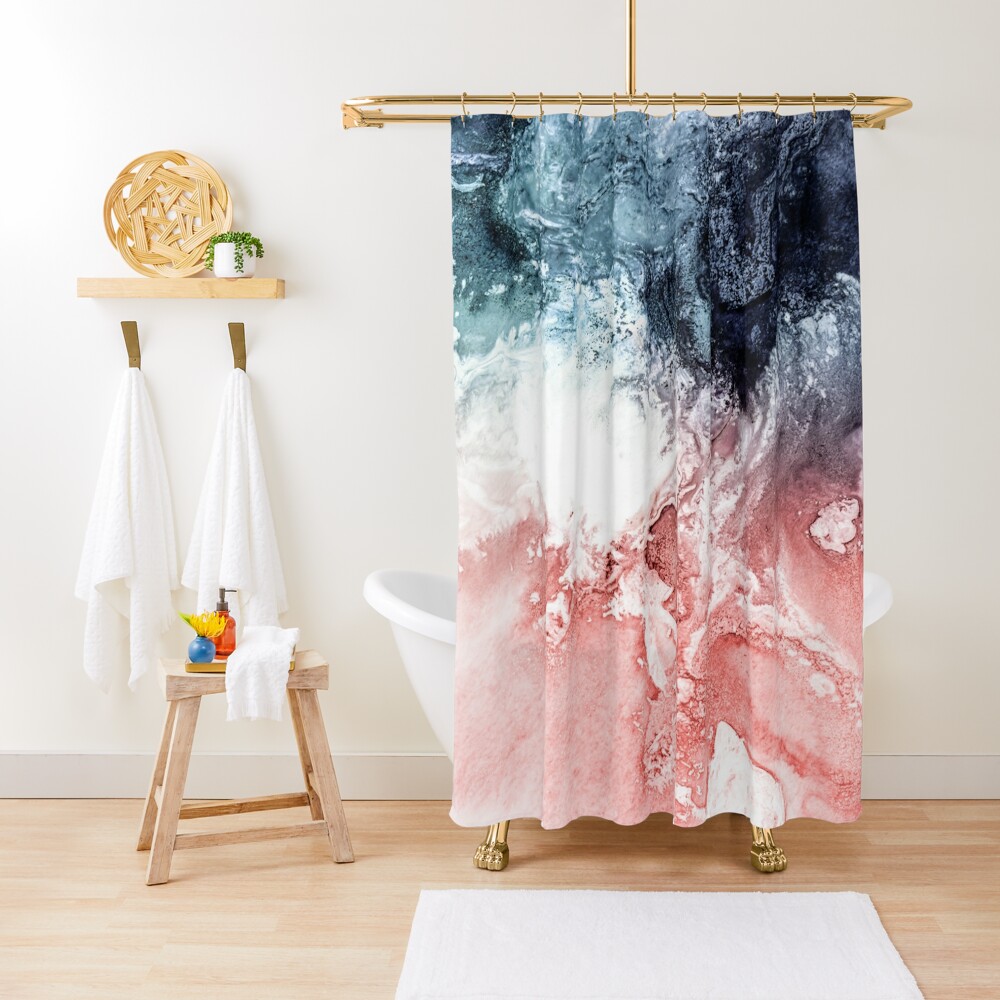 watercolor stripe shower curtain