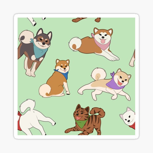 Nihon Ken Pattern - GREEN Sticker