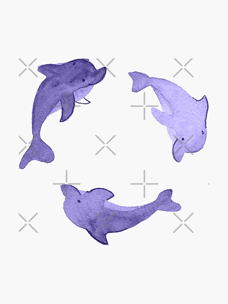 Purple Dolphin Stickers and Pattern by annieparsons