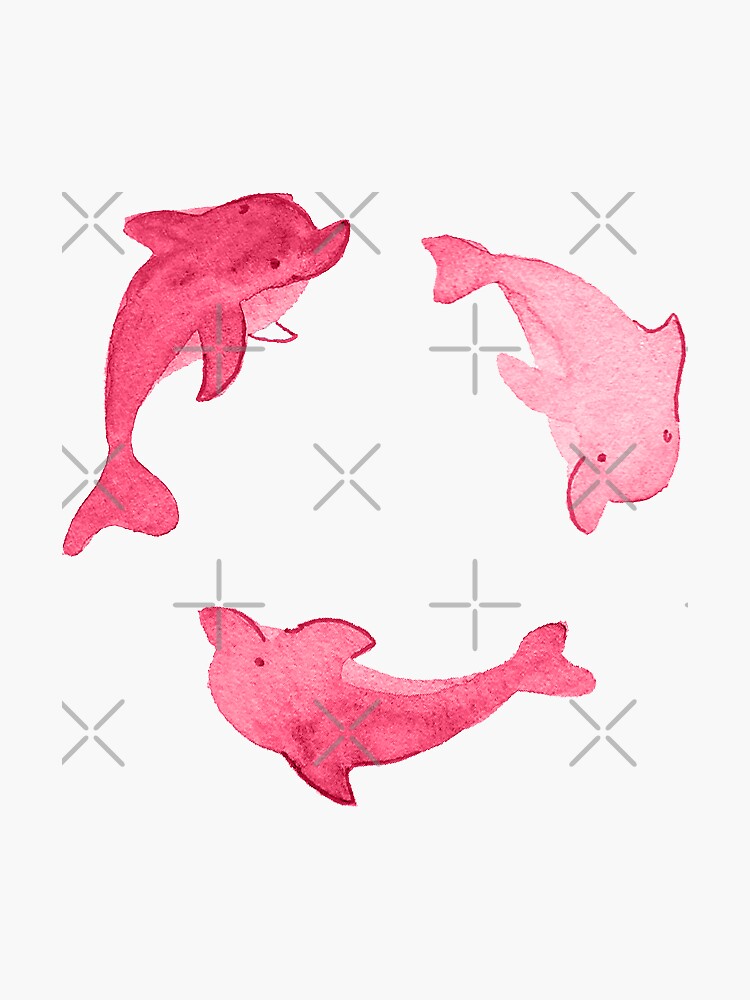 Pink Dolphin Stickers and Pattern by annieparsons