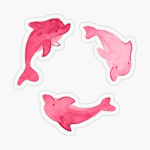 Pink Dolphin Stickers and Pattern Transparent Sticker