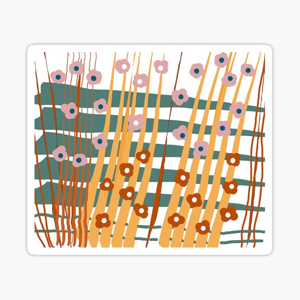 STRIPES AND FLOWERS Sticker