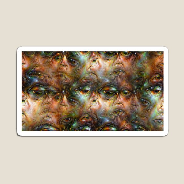 Deep Dream Facial Pattern Magnet