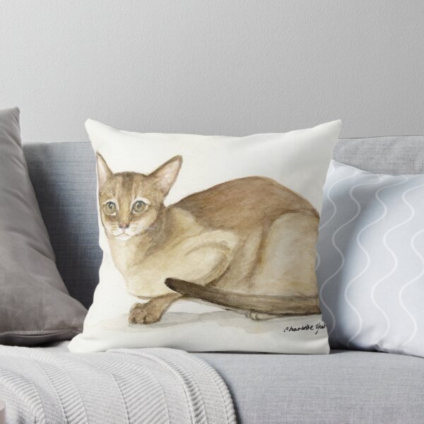 Aperçu de l'œuvre Aquarelle Chat Abyssin créée et vendue par Charlotte Yealey.