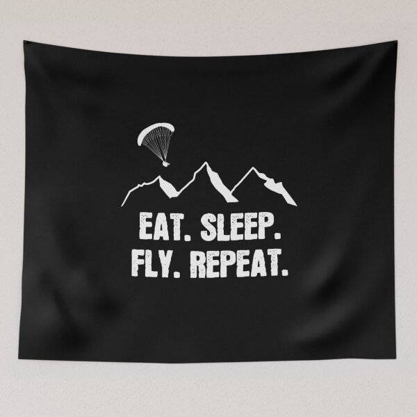 Item preview, Eat Sleep Fly Repeat! Paragliding paraglider parachute designed and sold by VollNiceDesign.