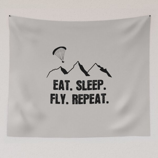 Item preview, Eat Sleep Fly Repeat! Paragliding paraglider parachute designed and sold by VollNiceDesign.
