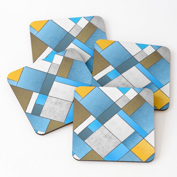 Item preview, Abstract Art Print - Blue, Gold, Yellow,  Grey , Orange Colored Pattern designed and sold by ohaniki.