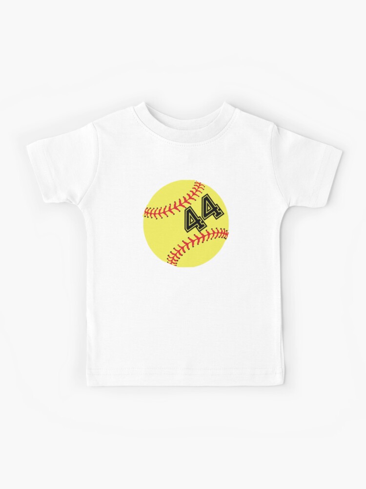 Softball Player Jersey No 44 Back Number 44 Ball Sport Sticker Gift Kids T Shirt By Theshirtinator Redbubble