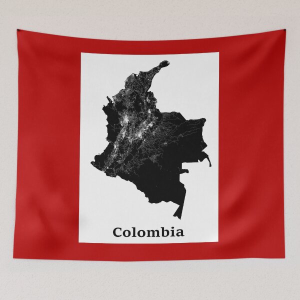 Item preview, Colombia street map art designed and sold by AmazingMapArt.