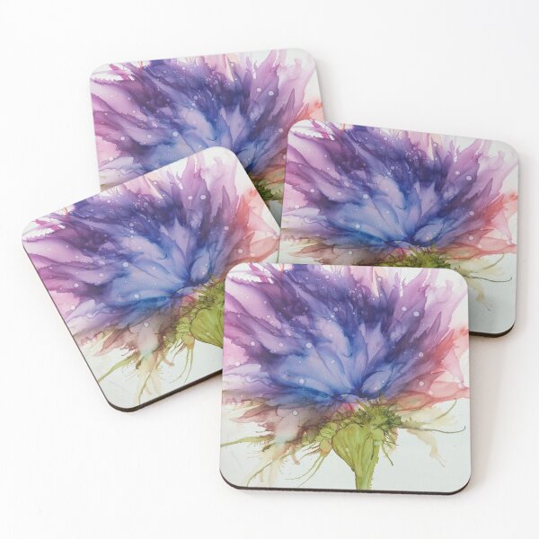 Item preview, Blue fantasy flower Alcohol ink designed and sold by Gill Barrett Art.