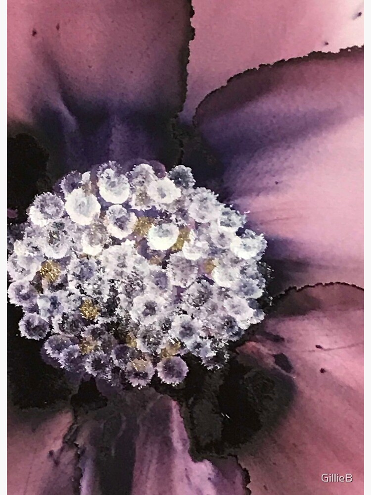 Lámina rígida «Centro de flores de color morado oscuro Tinta de alcohol» de  GillieB | Redbubble