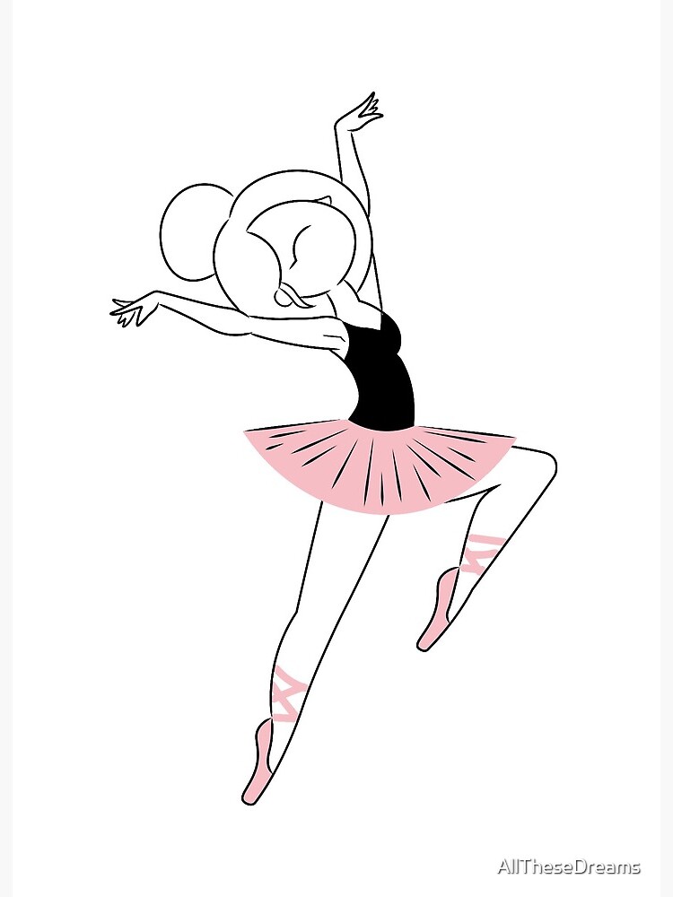 Ballerina line Art Board Print by | Redbubble