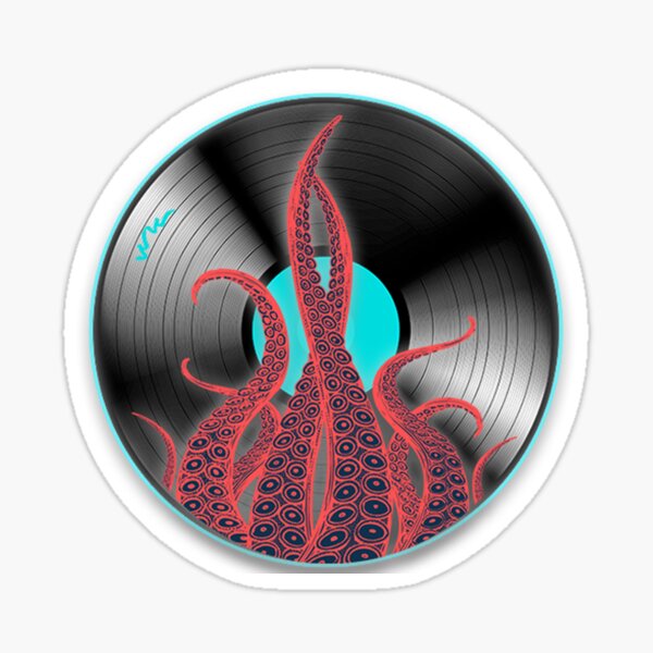 Octopus Vinyl Record Sticker