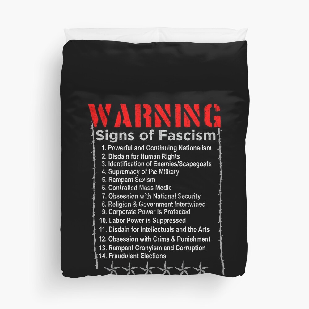 warning signs of fascism shirt