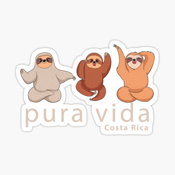 Perezosos Pura Vida en Costa Rica Pegatina