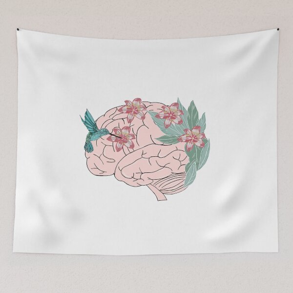 Item preview,  Anatomy brain with flowers and hummingbird designed and sold by carries-anatomy.